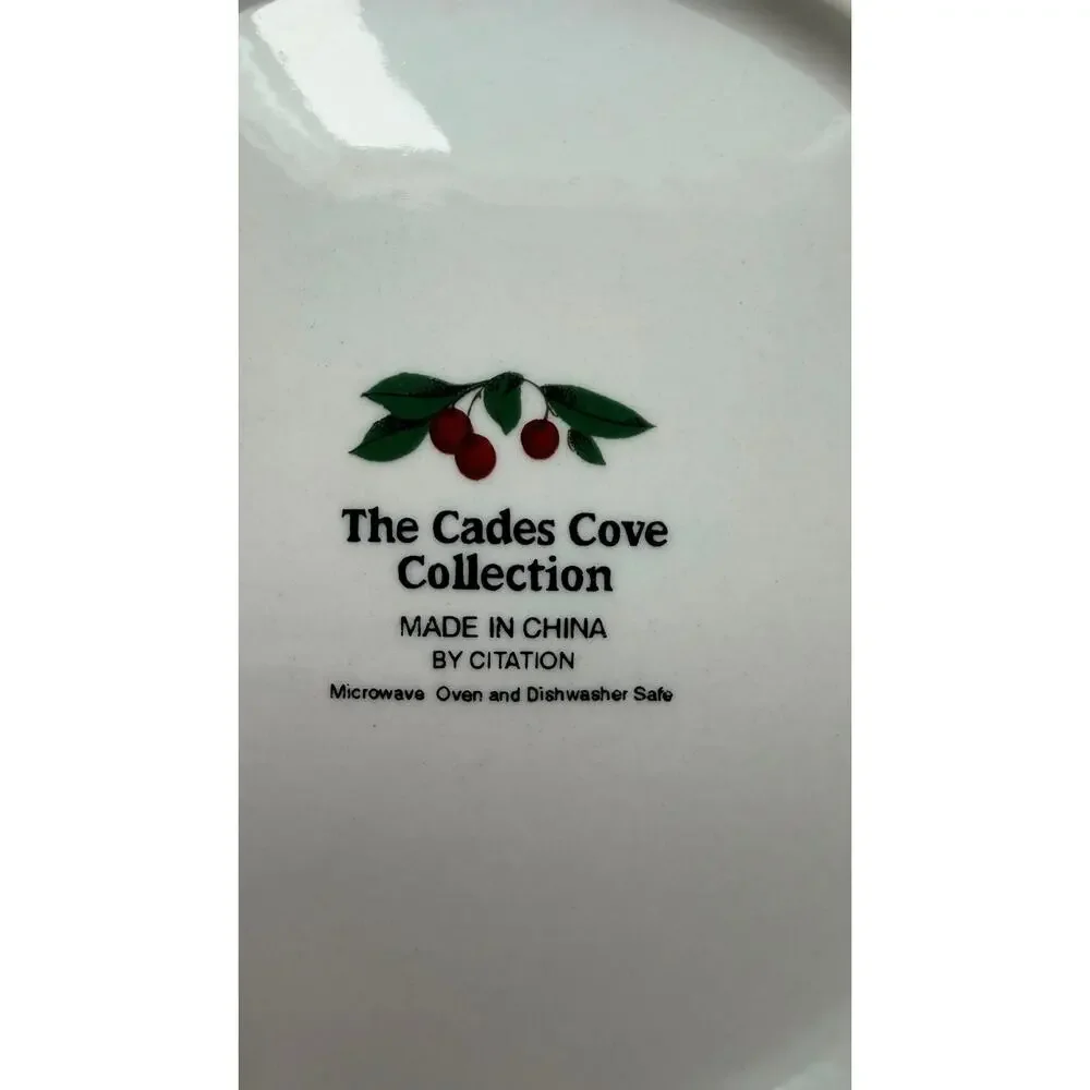 Citation Cades Cove 7.5” Salad Bread Plates Set of 8 Apple Green Lattice